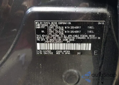 2018 Toyota Rav4 Le z USA, uszkodzony, nr VIN JTMZFREV0JJ205067